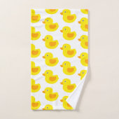 イエローオレンジベビーゴムダッキー（アヒルちゃん） 子供へ バスタオルセット (ハンドタオル)