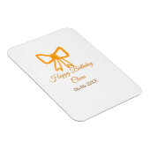 イエローオレンジボウウォーター色レトロハッピーバースデー マグネット (右側)