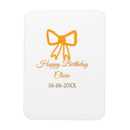 イエローオレンジボウウォーター色レトロハッピーバースデー マグネット