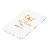 イエローオレンジボウウォーター色レトロハッピーバースデー マグネット (左側)