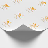 イエローオレンジボウウォーター色レトロハッピーバースデー ラッピングペーパー (角)