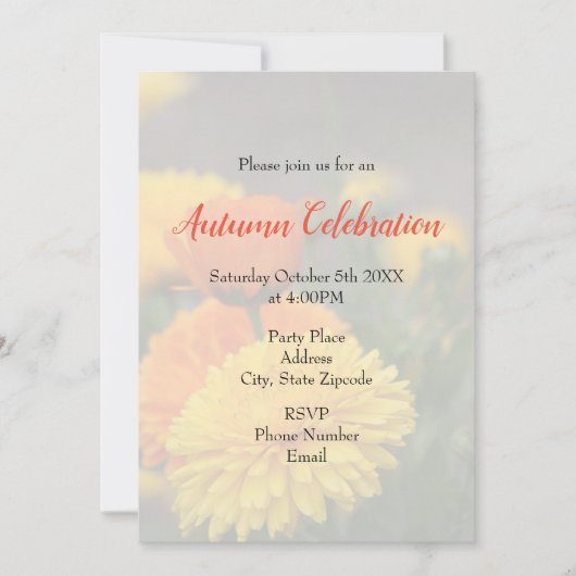 イエローオレンジミーム 招待状 (正面)