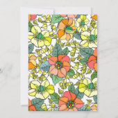 イエローオレンジレトロヴィンテージフローラ引っ越し祝いパーティー (裏面)