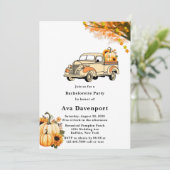 イエローオレンジヴィンテージトラックバチェロレッテ 招待状 (スタンド正面)