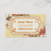 イエローオレンジヴィンテージレトロフローラ 名刺 (裏面)