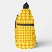 イエローオレンジ市松模様にのダイヤモンド スリングバッグ (正面)