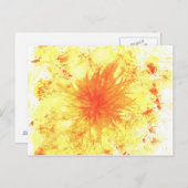 イエローオレンジ抽象芸術アートウォーターカラー洗花 ポストカード (正面/裏面)
