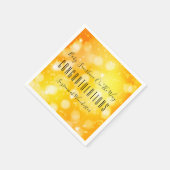 イエローオレンジ男女兼用テンプレートベビーシャワー スタンダードカクテルナプキン (角)