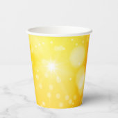 イエローオレンジ男女兼用テンプレートベビーシャワー 紙コップ (裏面)