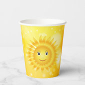 イエローオレンジ男女兼用テンプレートベビーシャワー 紙コップ (裏面)