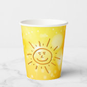 イエローオレンジ男女兼用テンプレートベビーシャワー 紙コップ (裏面)