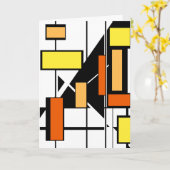 イエローオレンジ白黒シェイプMCMライクアート カード (黄色い花)