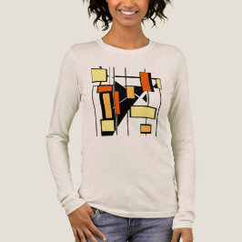 イエローオレンジ白黒シェイプMCMライクアート トライブレンドTシャツ