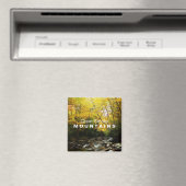 イエローオレンジ秋スモーク素晴らしの山の磁石 マグネット (インサイチュ (食洗機))