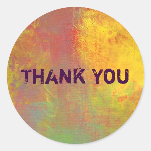 イエローオレンジ素朴ググランジリーン ラウンドシール (正面)