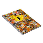 イエローオレンジ絵画抽象芸術モノグラム ノートブック (右側)