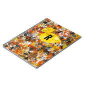 イエローオレンジ絵画抽象芸術モノグラム ノートブック (左側)