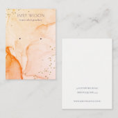 イエローオレンジ色の水彩スタッドイヤリングディスプレイ 名刺 (正面/裏面)