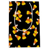 イエローオレンジ色の白いハロウィーンキャンディーコーン ミディアムペーパーバッグ (正面)