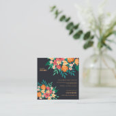 イエローオレンジ花模様シック結婚ズ詳細 エンクロージャーカード (スタンド正面)