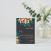 イエローオレンジ花模様シック結婚ズ詳細 エンクロージャーカード (スタンド正面)