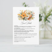 イエローオレンジ&アイボリーフローラ結婚ズゲスト詳細 エンクロージャーカード (スタンド正面)