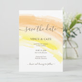 イエローオレンジ ウォーターカラースプラッシュ ウェディング 招待状 (スタンド正面)