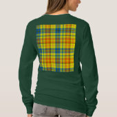イエローオレンジ ブルー Plaid Tartan デザイン Tシャツ (裏面)