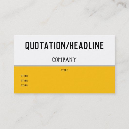 イエローオレンジ&ホワイトミニマリスト名刺 名刺 (裏面)