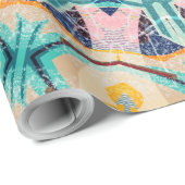 イエローオレンジ、ミントとピンクのマンダラ。 ラッピングペーパー (ロールコーナー)