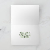 イエローオレンジ《植物》百日草パーソナライズされた誕生日カード カード (内部)