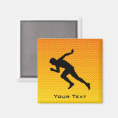 イエローオレンランニングジの マグネット (正面/裏面)