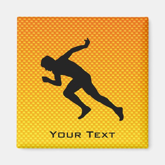 イエローオレンランニングジの マグネット (正面)