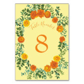 イエローオレン結婚ジのフローラバラ テーブルナンバー (正面)