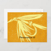 イエローオンイエムットフライ釣りフライ結び芸術 シーズンポストカード (正面/裏面)