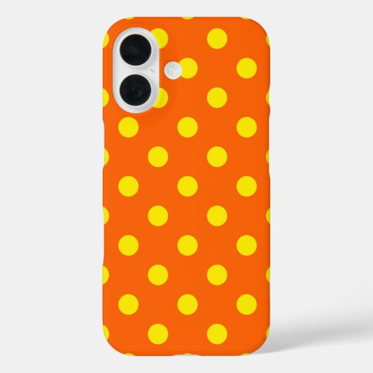 イエローオンオレンジ水玉模様パターンデザイン Case-Mate iPhoneケース (裏面)