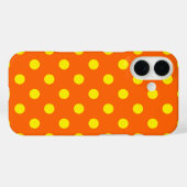 イエローオンオレンジ水玉模様パターンデザイン Case-Mate iPhoneケース (裏面 (横))