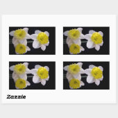 イエローオンホワイトダッフォディル 長方形シール (シート)