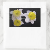 イエローオンホワイトダッフォディル 長方形シール (バッグ)