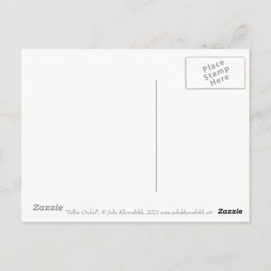 イエローオーキッドフラワーズパステル絵画ズフローラアート ポストカード (裏面)