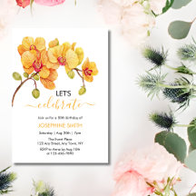 イエローオーキッドフラワーブロッサム50誕生日