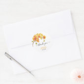 イエローオーキッドフラワーボタニカル誕生日 ラウンドシール (封筒)