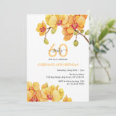 イエローオーキッドフラワーボタニカル誕生日 招待状 (スタンド正面)