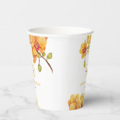 イエローオーキッドフラワーボタニカル誕生日 紙コップ (右)