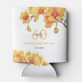 イエローオーキッドフラワーボタニカル誕生日 缶クーラー (裏面)