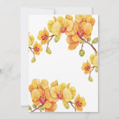 イエローオーキッドフラワー春ブロッサム誕生日 招待状 (裏面)