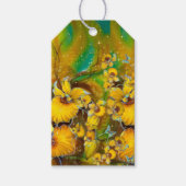 イエローオーキンスマジカル金ゴールドスパークルススターズグリーン ギフトタグ (正面)