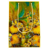 イエローオーキンスマジカル金ゴールドスパークルススターズグリーン ミディアムペーパーバッグ (裏面)