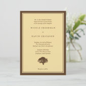 イエローオークツリー茶色シンプル結婚式招待状 招待状 (スタンド正面)