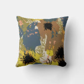 イエローオークル花模様 クッション (裏面)